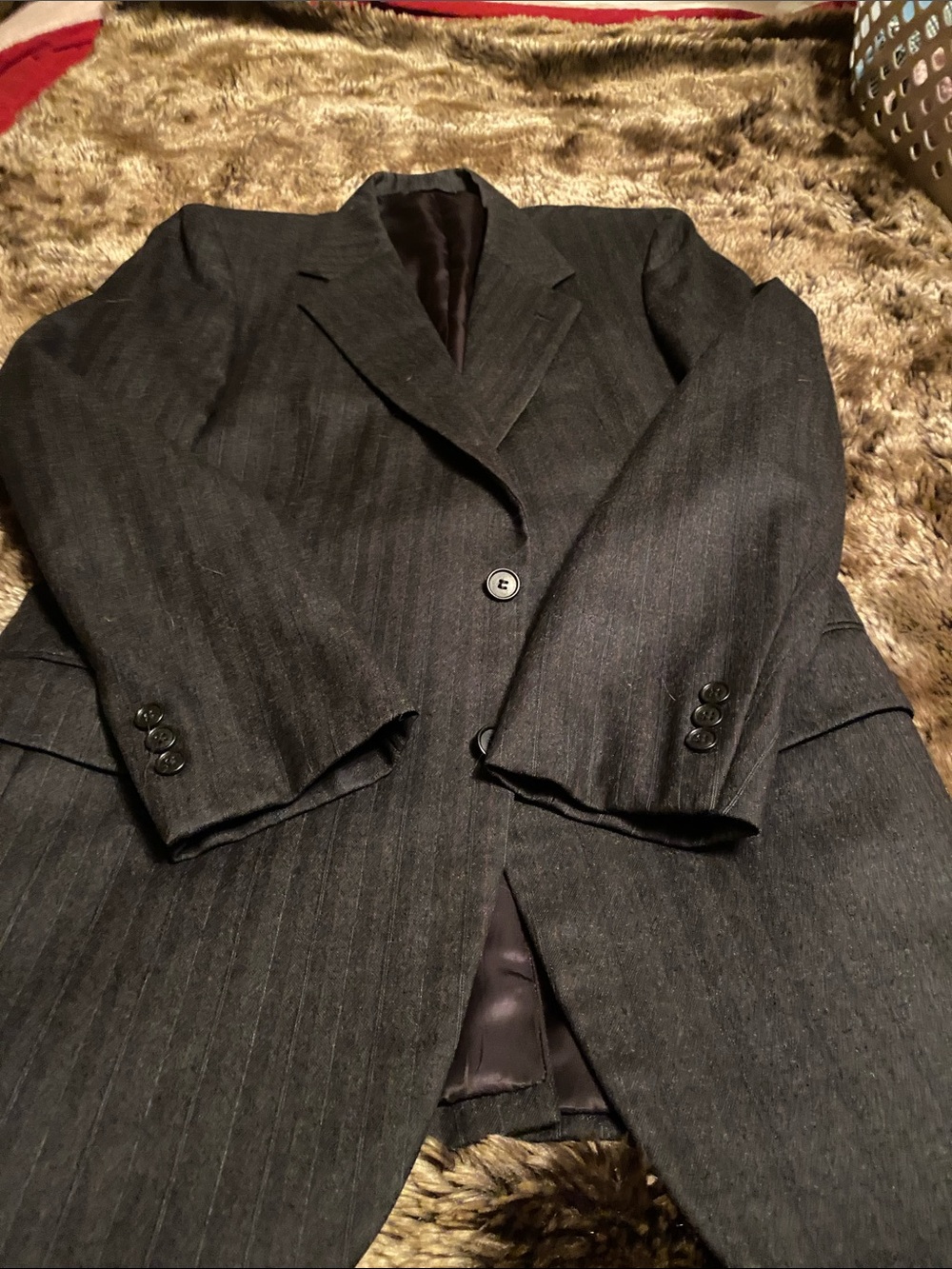 Men's Charcoal Pinstripe Sport Coat Blazer